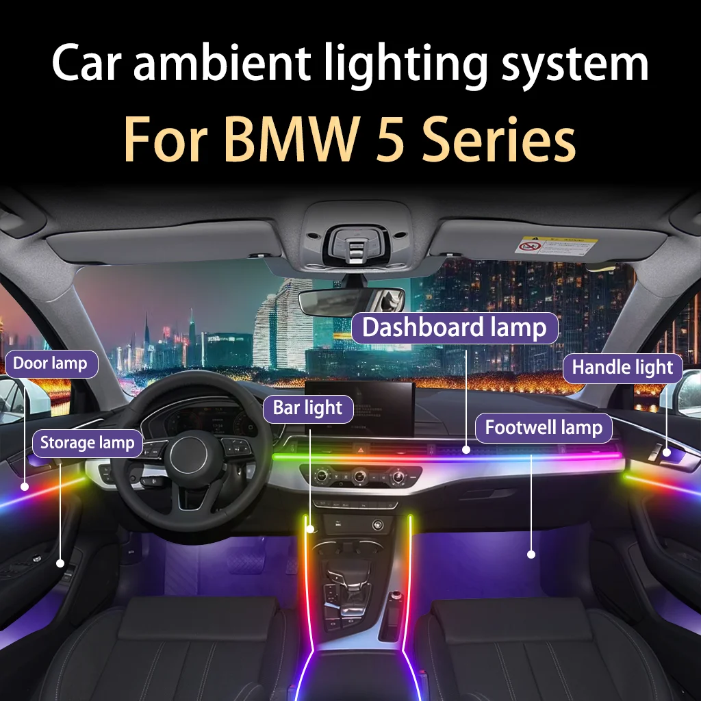 

Car LED Interior Ambient Lights: Durable and Long-Lasting LED Lights For BMW Only F10 F11 F07 F18 2010-2017 G30-G38
