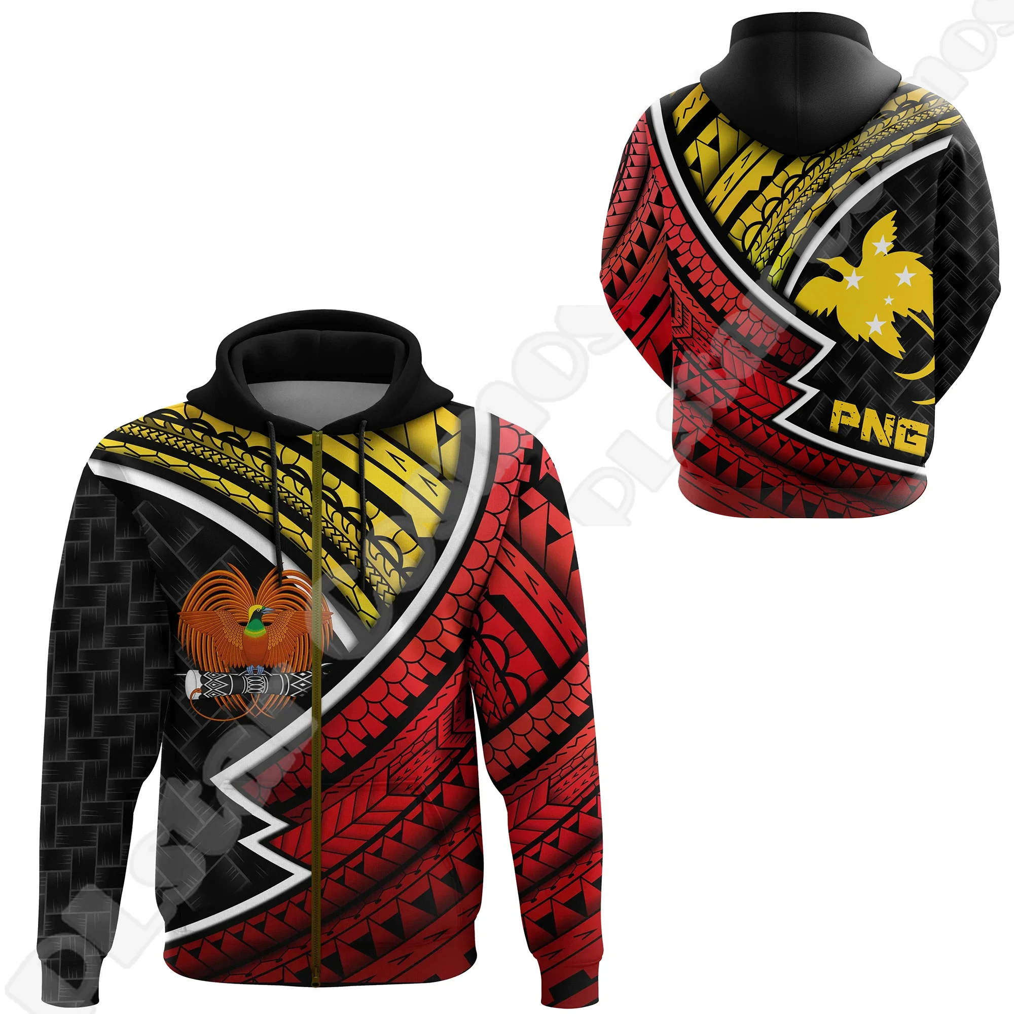 NewFashion Islands Country Flag Papua New Guinea Culture Tribal Tattoo Retro 3DPrint Pullover Harajuku Casual Hoodies Jacket M57