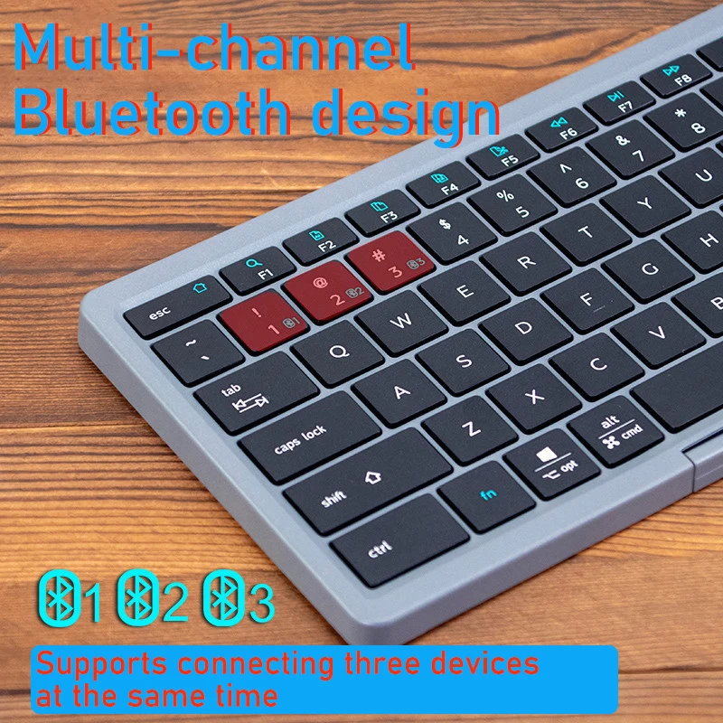 Magnetic Folding Charging Silent Wireless Multi-Bluetooth Keyboard Touchpad Stand for iPad Tablet iPhone Phone PC Accessories