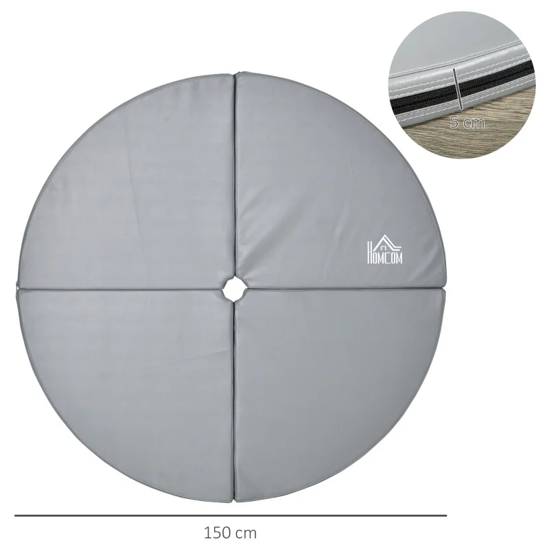 Tapis de pole dance rond de 5 cm, tapis en plastique épais pour pole dance, gymnastique et exercices de yoga, gris clair