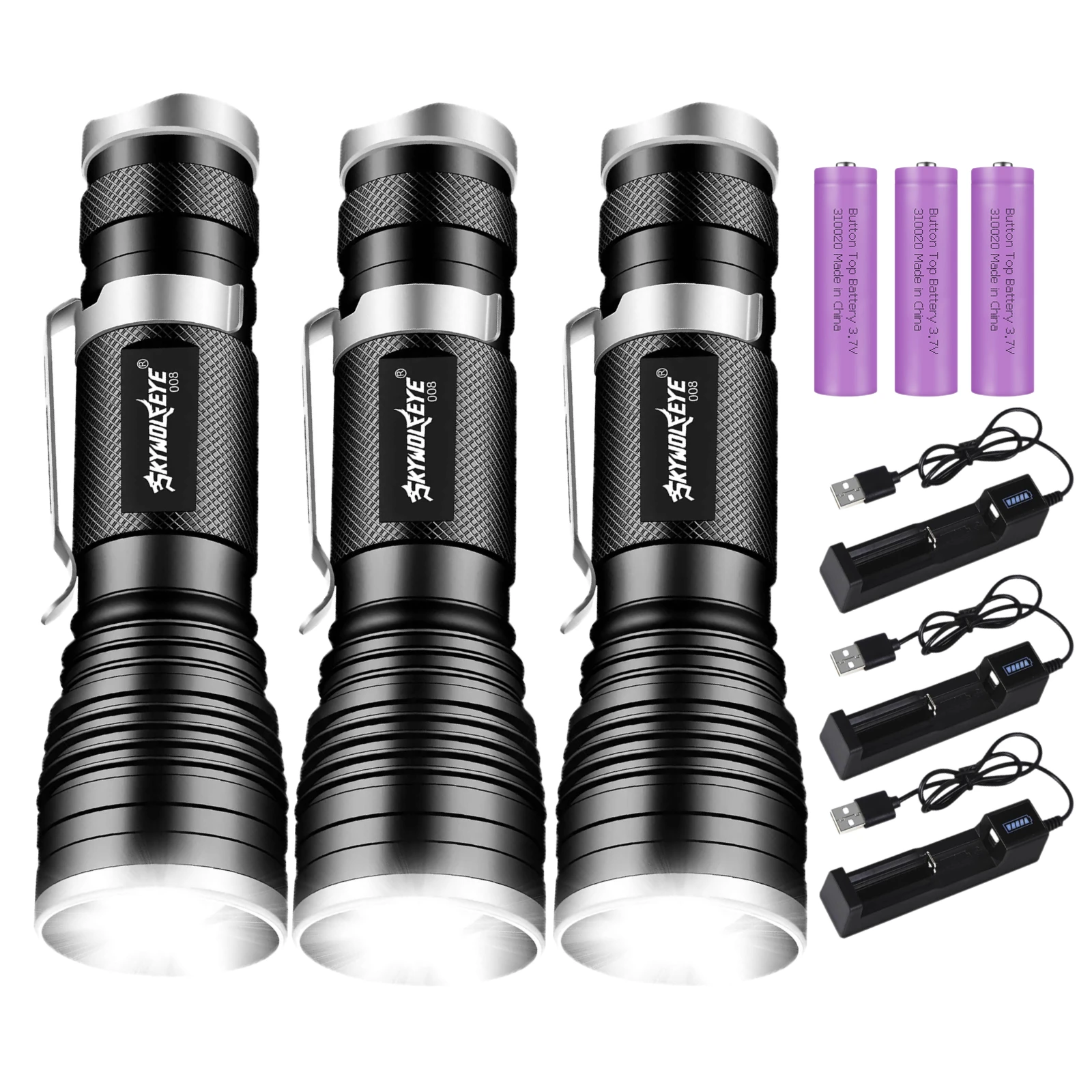 3 Pack LED Mini Flashlights Super Bright Portable Pocket Compact Torches with 3 Modes for Camping Outdoor Emergency