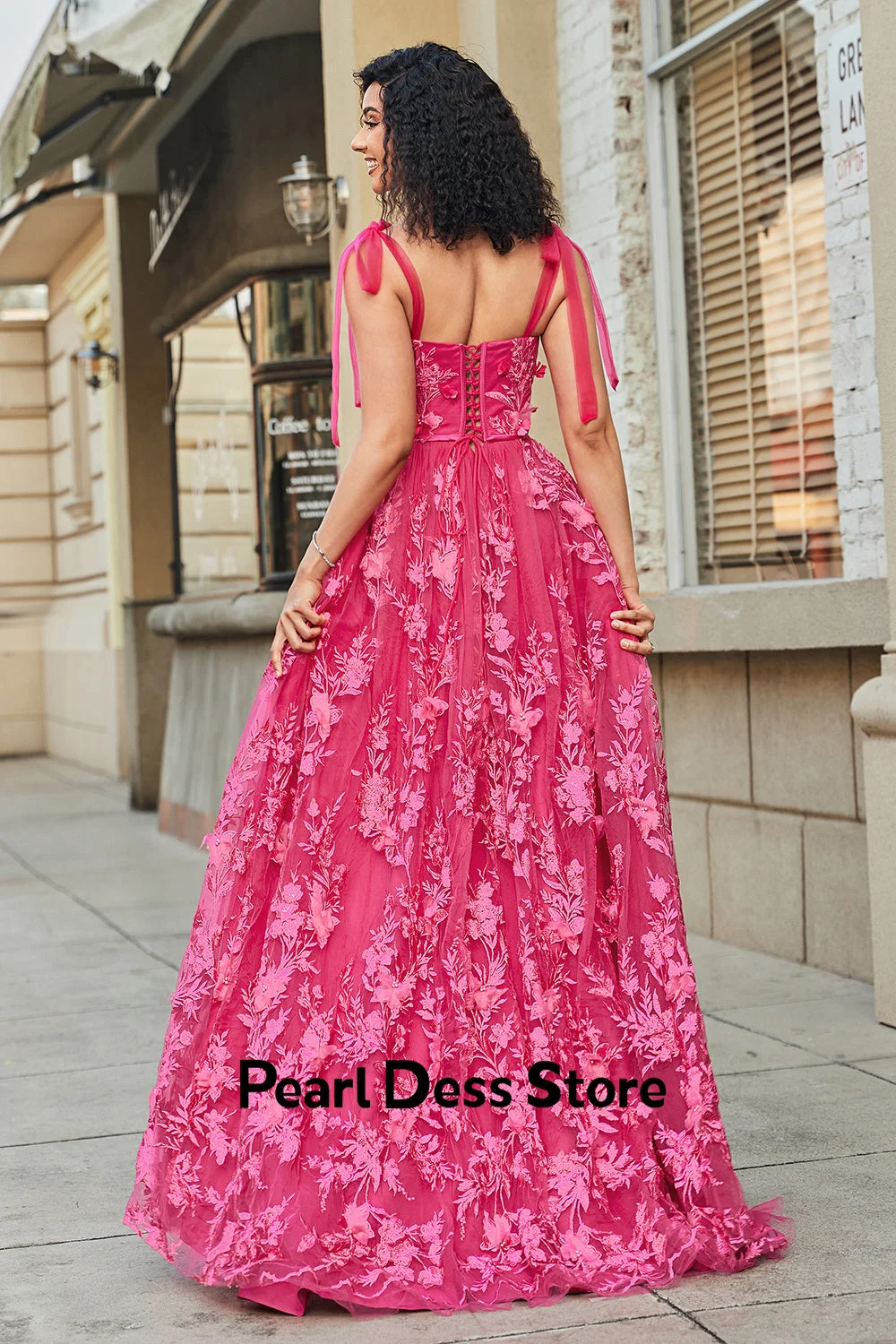 Bright Pink Women Evening Dress Luxury 2024 Dubai Spaghetti Straps Party Dress for Wedding Dresses A Word Slit Prom Dresses Sale