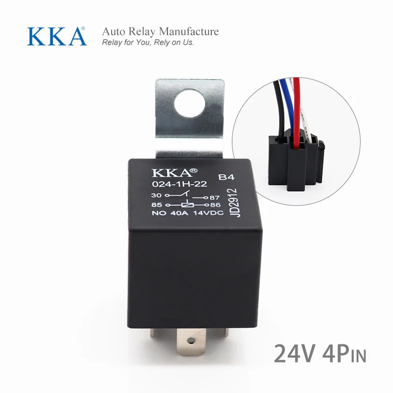 [4pcs/pack]Waterproof Automotive Relay 12V 24V 4pin 5pin 4P 5P 40A Car Relay With Copper Terminal, Auto Relay With Relay Socket