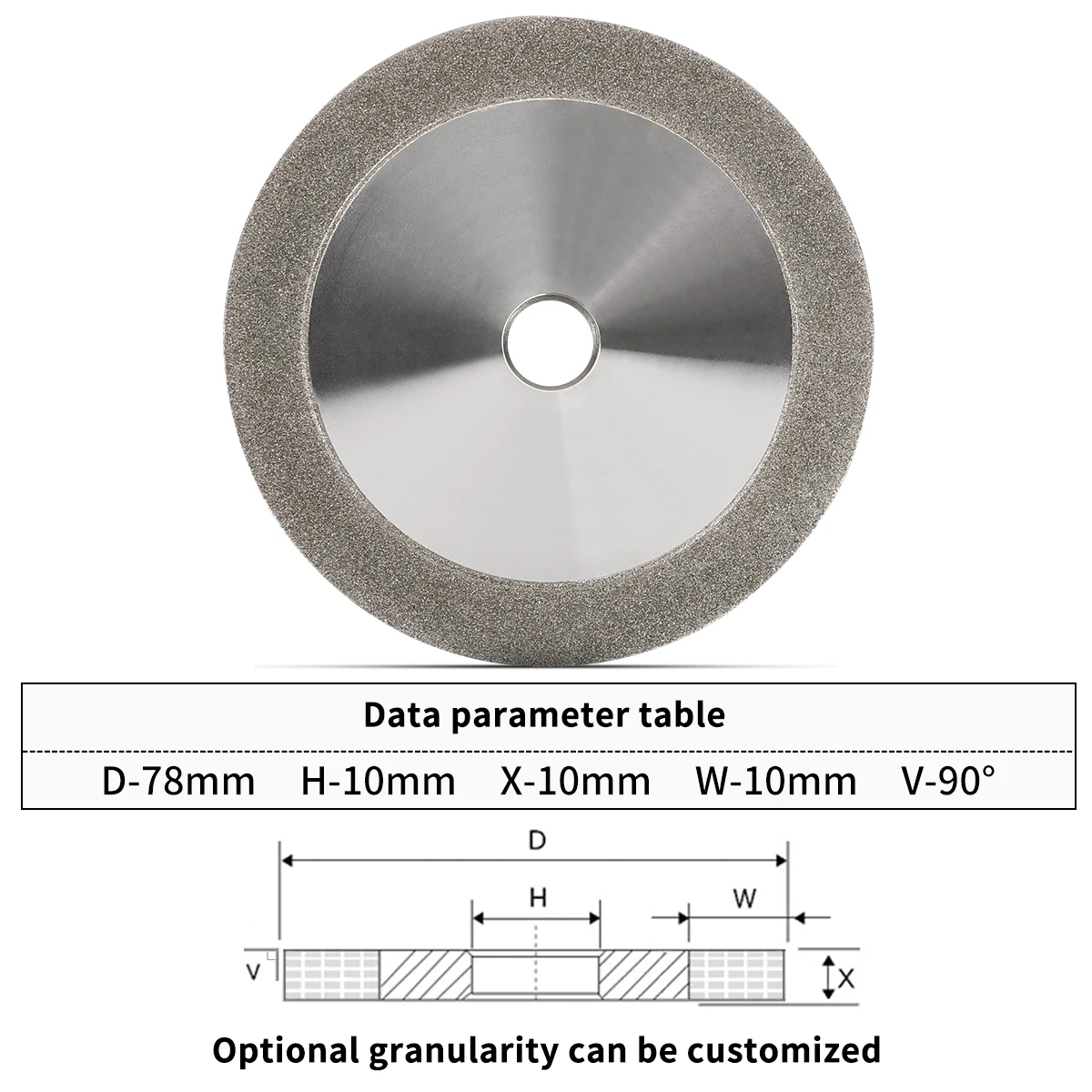 3 Inch 78mm Flat Diamond Abrasive Grinding Wheel for Carbide File Milling Cutter Grinder Disc 150 Grit with 3/8