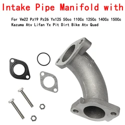 Intake Pipe Manifold With Gasket Screw Kit For Vm22 Pz19 Pz26 Yx125 50/110/125/ 140/150Cc Kazuma Atv Lifan Yx Pit Dirt Bike