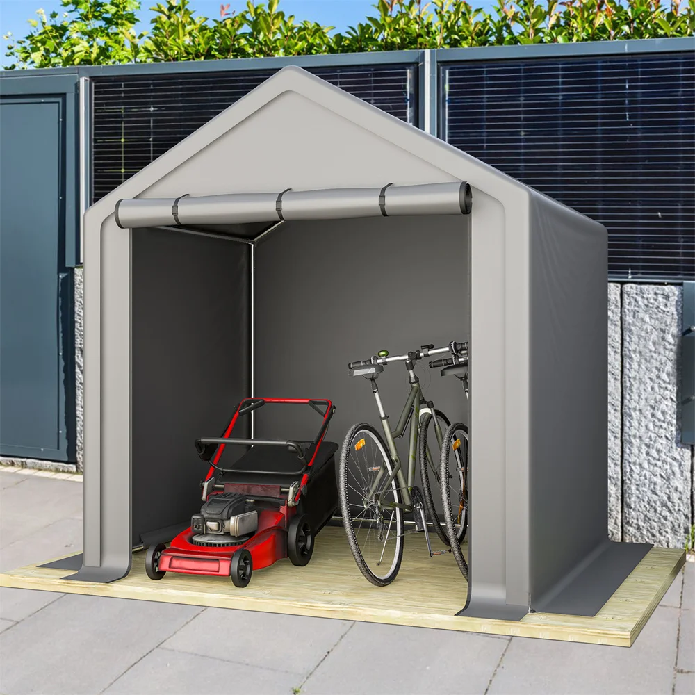 Carpa de Jardín 190x170x200cm, Garaje para Bicicletas, Cobertizo para Herramientas, Cobertizo de Almacenamiento Exterior, Lona Impermeable y Resistente a los Rayos UV