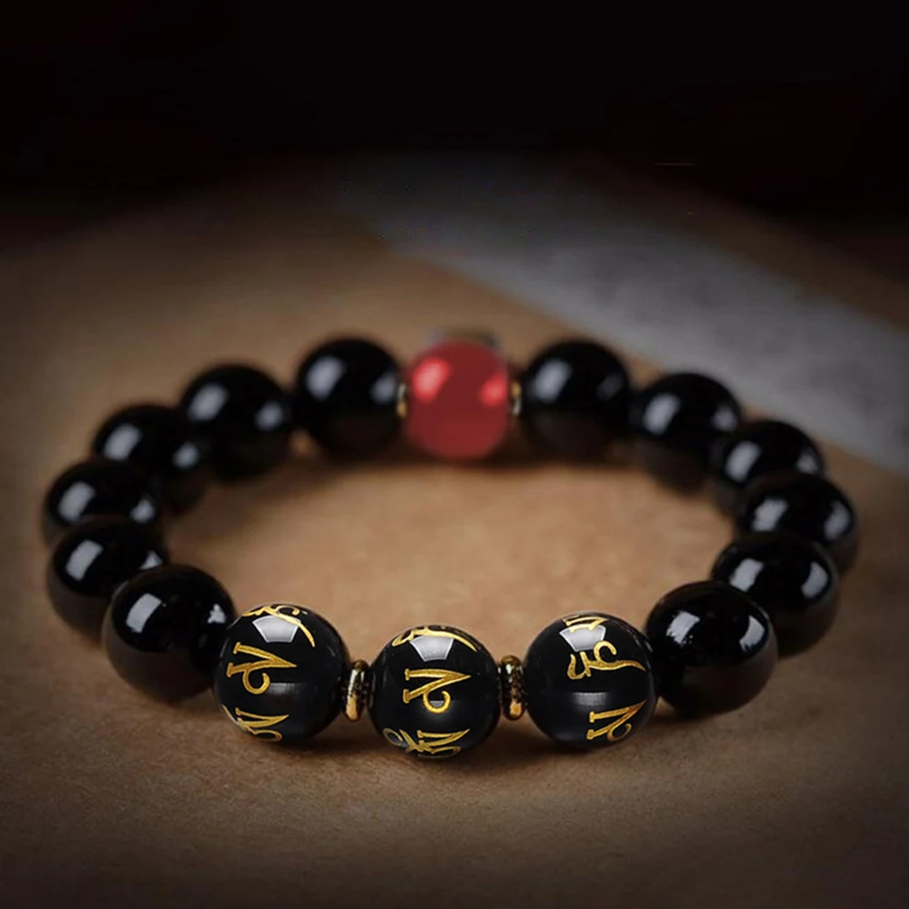 [Today's departure] Aunge Bracelet Yearly Mon Mmani Ban Mehum Obsidian Red Good Fuse good luck friend