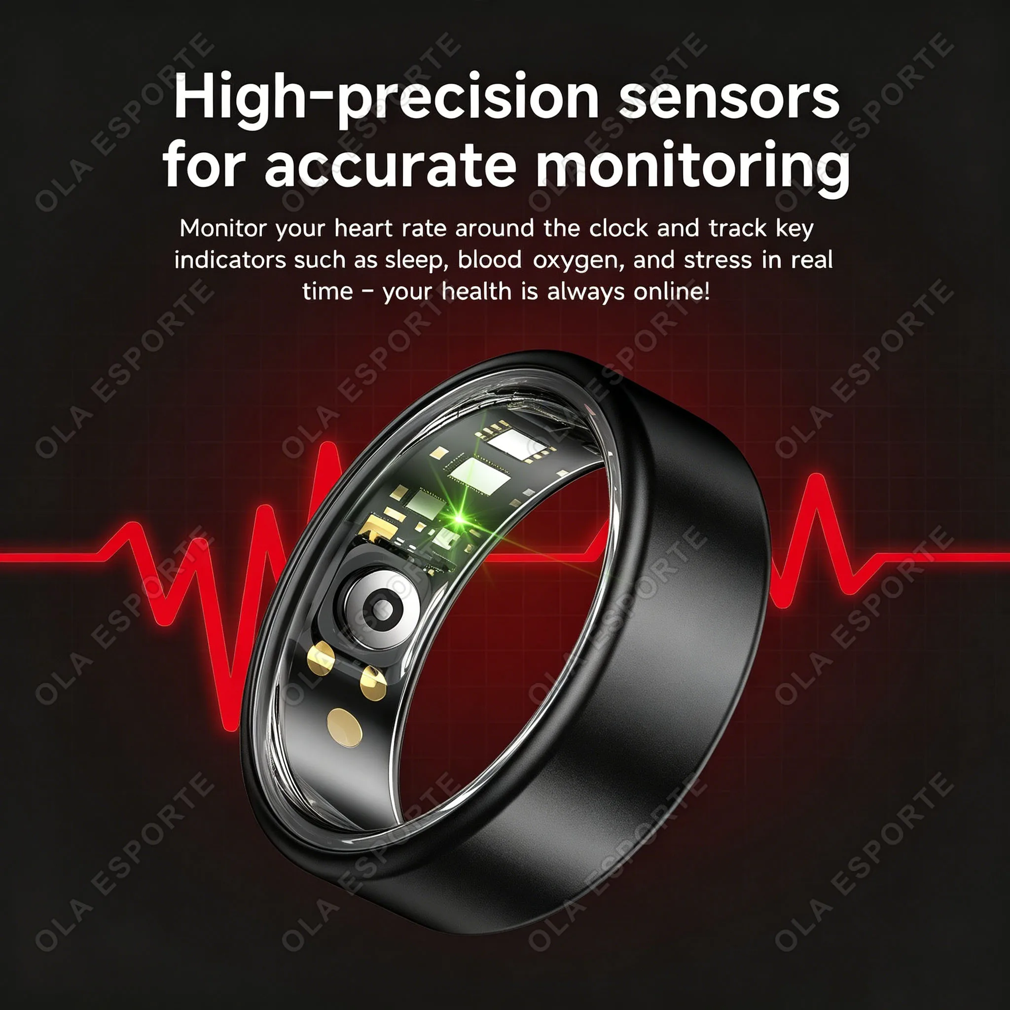 R02 Smart Ring for Men Women, Longer Battery Life, Health Monitor, 5ATM Waterproof，Sport Smartring for Couple ring, Heart Rate Blood Preasure Montoring Sleep view 7