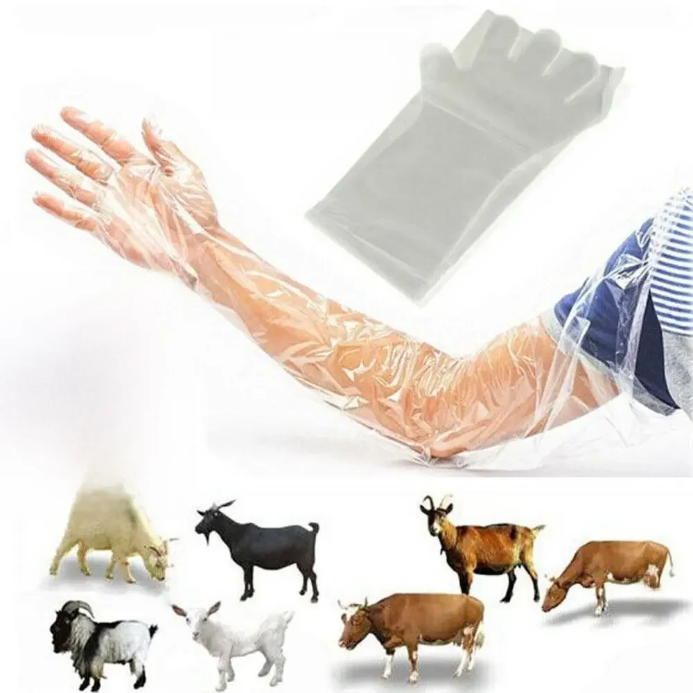 Film isotplastique à bras long pour ferme, fournitures pour bovins, moutons, poulet, 50 pièces