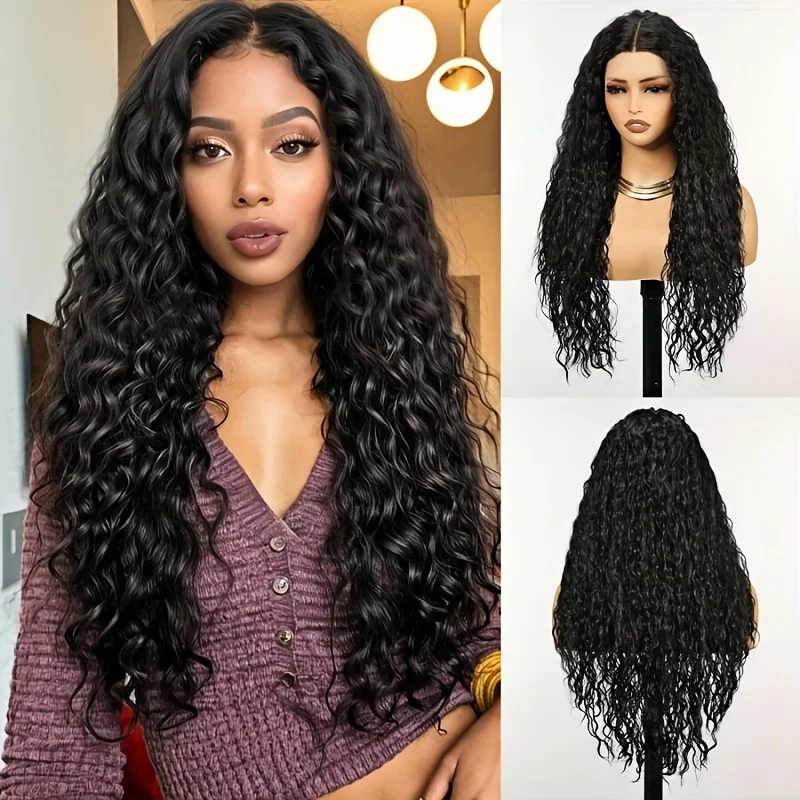 

180 Density Loose Human Hair wigs 40 inch 13x6 Natural Black Brazilian Curly Loose Deep Wave 13x4 HD Lace Frontal Wig For Women
