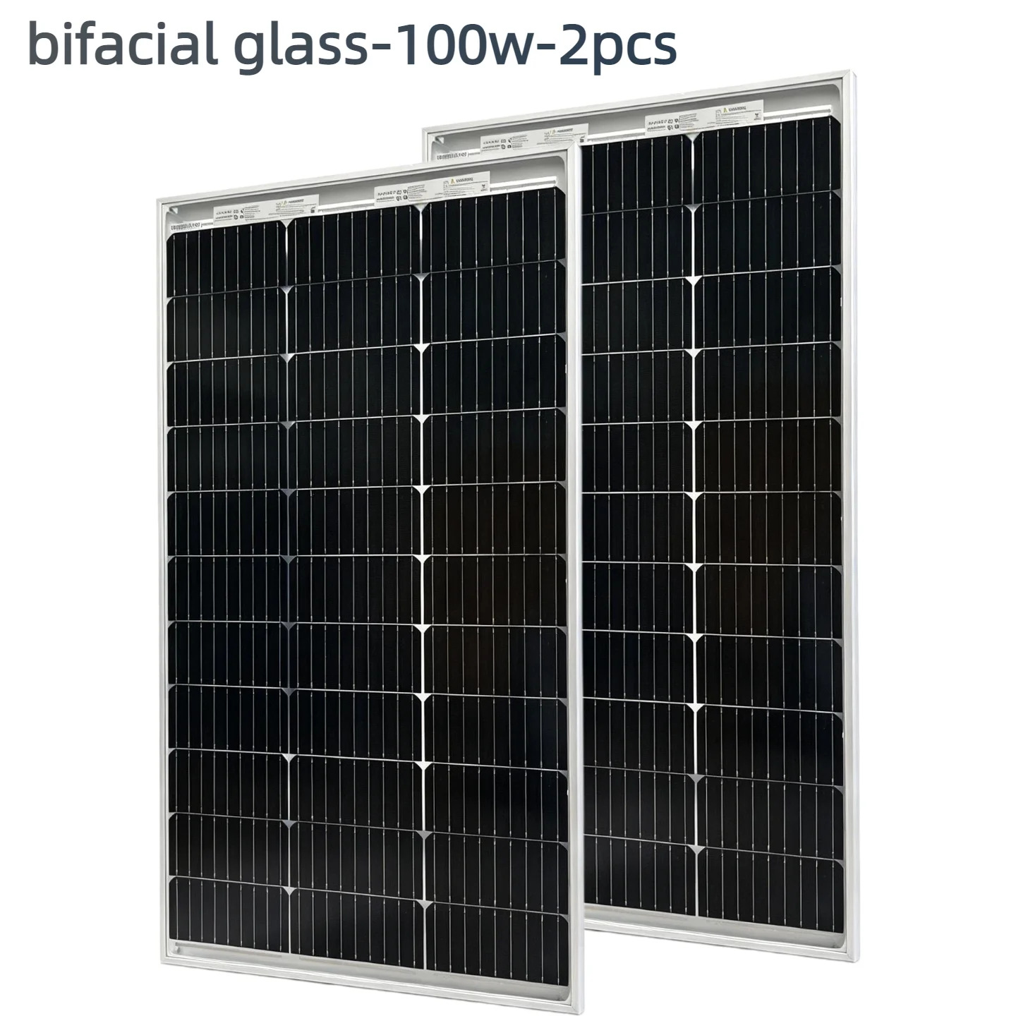Doppelseitiges 200W (100W × 2) Solarpanel, Monokristallin |   24 % hohe Effizienz, wasserdicht, sehr geeignet für Wohnmobile, Schiffe, Dachflächen, Anhänger-Camper, Bauernhöfe und andere