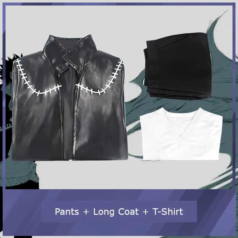 Traje de Cosplay Dabi de My Hero Academia, Chaqueta de Cuero Negra de Dabi, Abrigo Largo de Toya Todoroki para Fiestas de Halloween