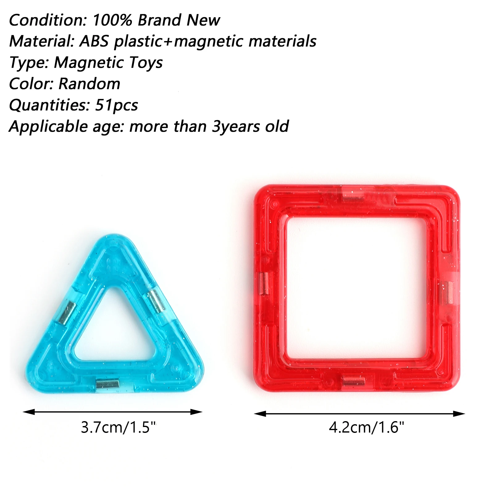 مجموعة لبنات البناء المغناطيسية للأطفال ، ألعاب البلاط ، أفكار هدايا للأولاد والبنات الصغار ، 51 صولًا