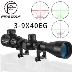 3-9x40 EG Riflescope Hunting Scope Bow Cross Red Green Outdoor Reticle Sight Optics Sniper Tactical Air Gun Scope Weapon Sight