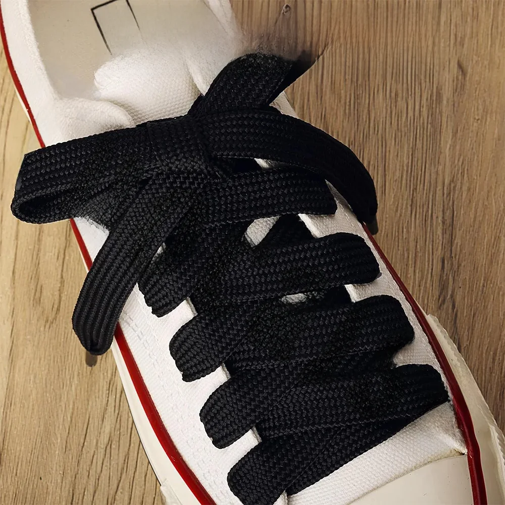 Lacets Lumineux Souples en Toile pour Chaussures d'Athlétisme, Baskets de dehors de Haute Qualité, Largeur 15mm, 2 Pièces