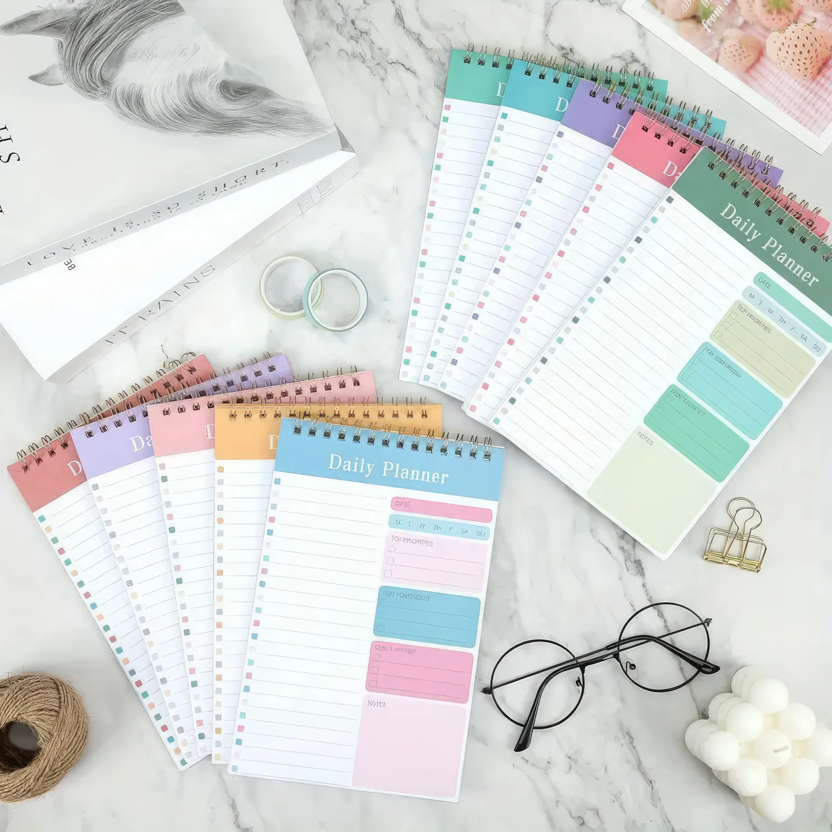 1 Pack A5 Large Planner Notebook - 30 Pages Thick Paper Planning Pad, Portable Goal-Setting Notebook for Office Planning Needs