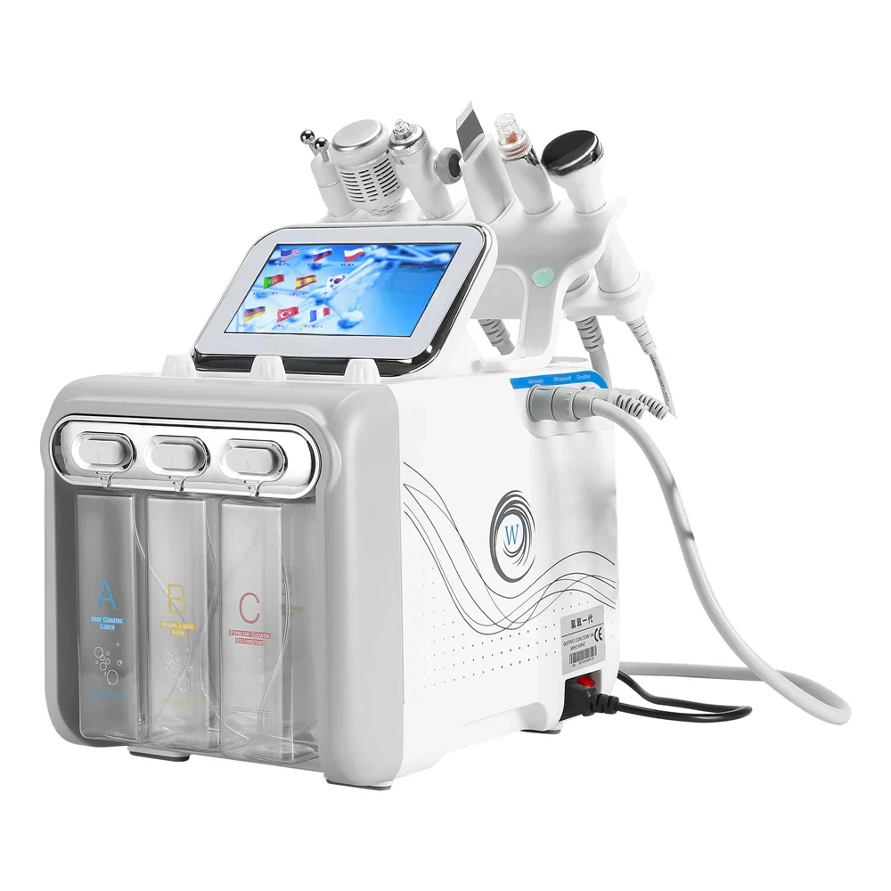6 in 1 H2-O2 Hydro Dermabrasion RF Bio-Lifting Spa Facial Hydro Facial Mikrodermabrasion Maschine Wasserdermabrasion Schönheitsmaschine