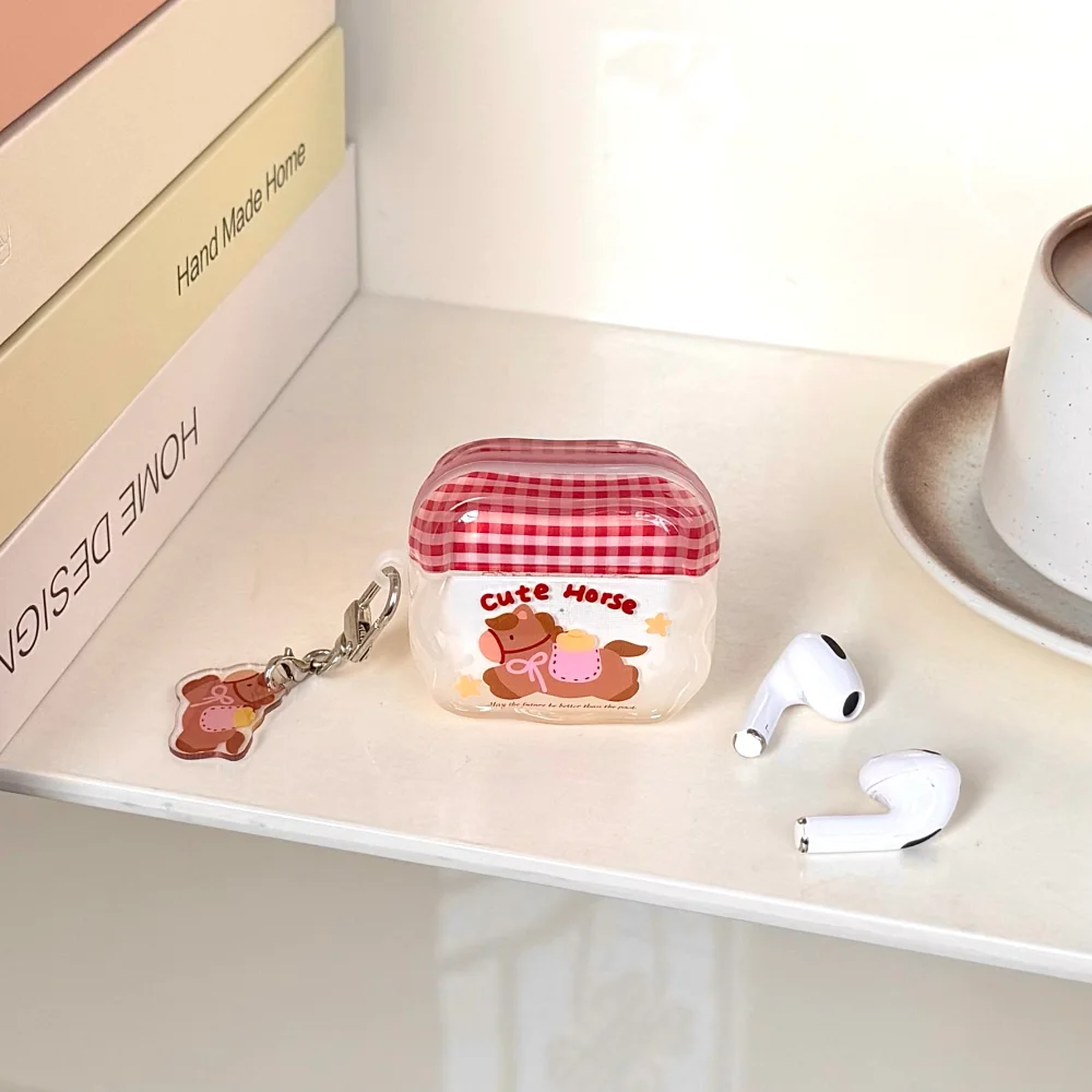 

Fashion simple cute cartoon ingot pony headphone cover for AirPro 4 3 2 Pro 2 3Korean INS popular new shockproof protective case