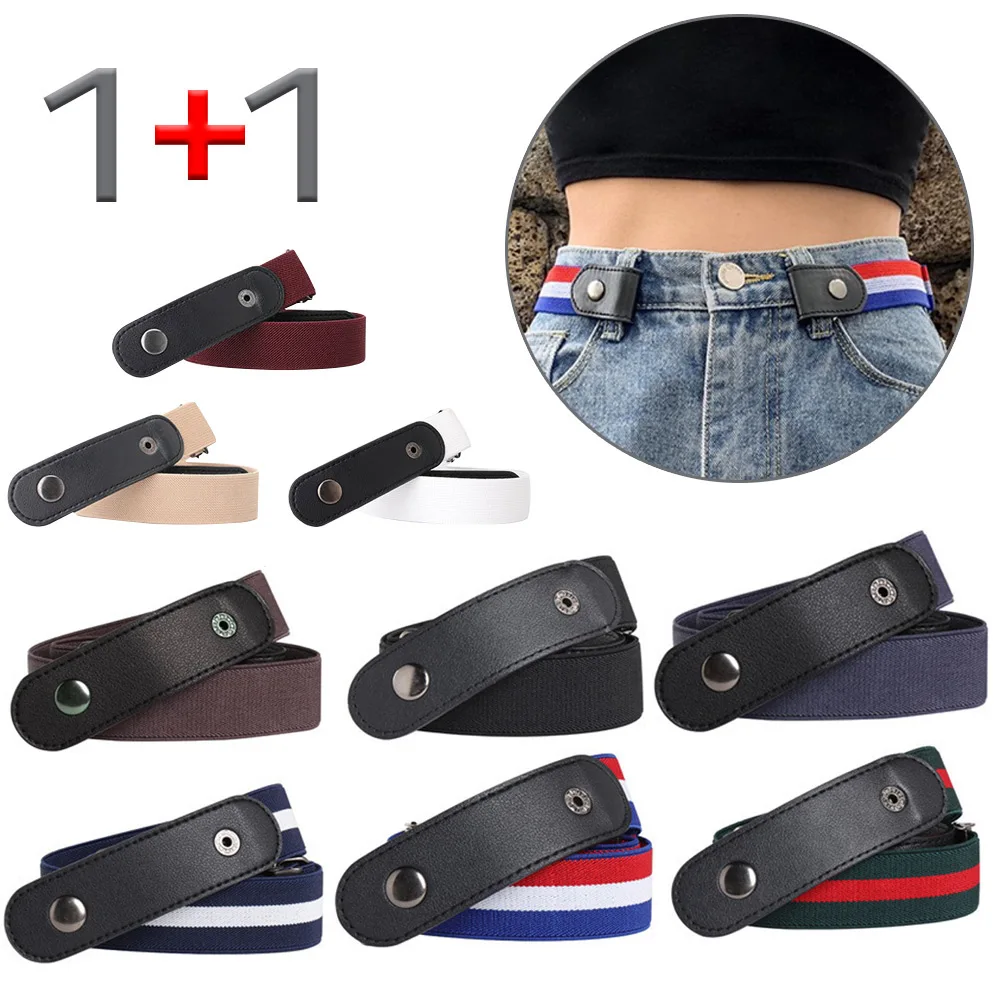 [1 + 1] (no buckle belt type 1p + 1P) buckle free length adjustable big size Magic belt