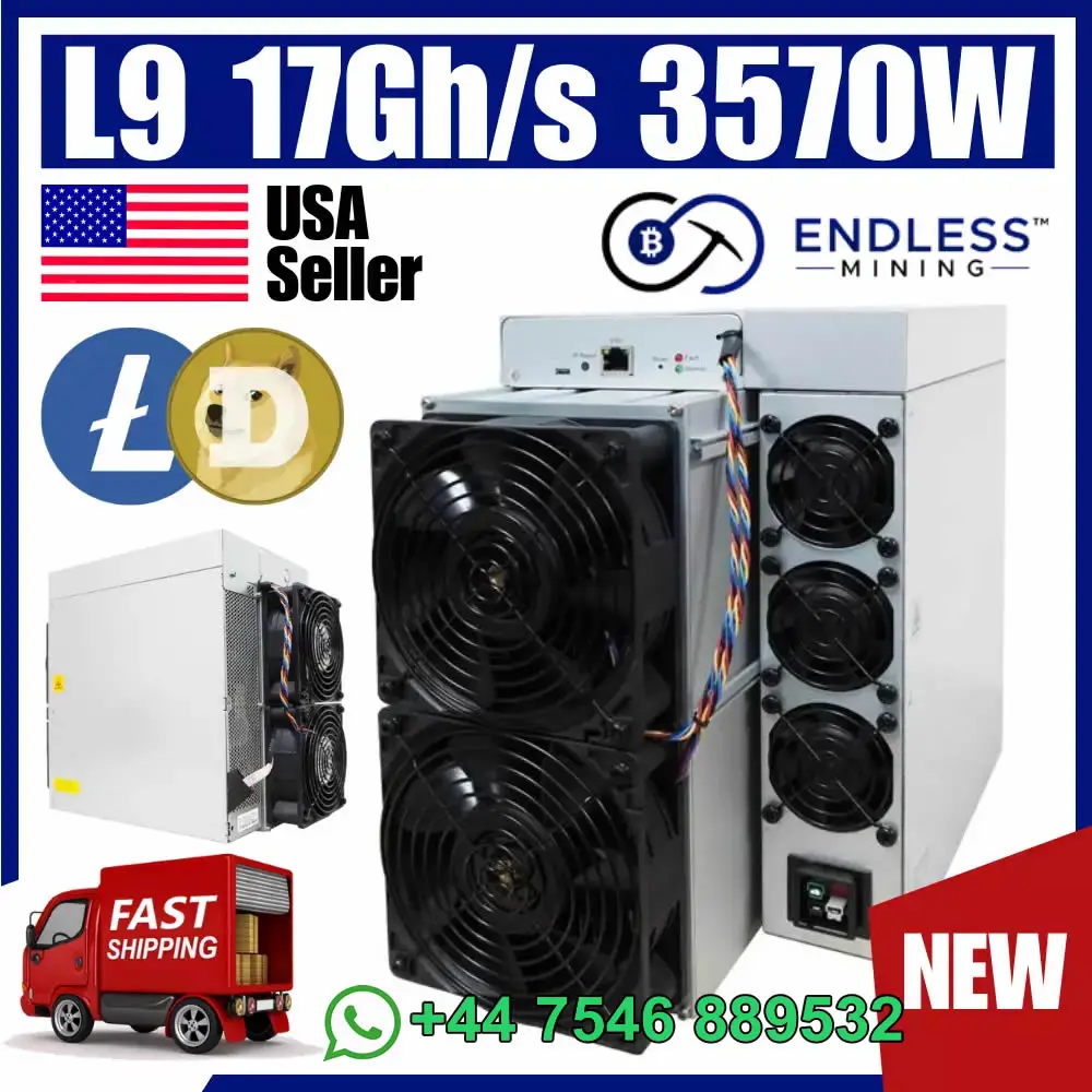 LK صفقة ساخنة أصلية جديدة Antminer L9 16GH/S 3360W Doge Litecoin LTC Coin Asic Miner