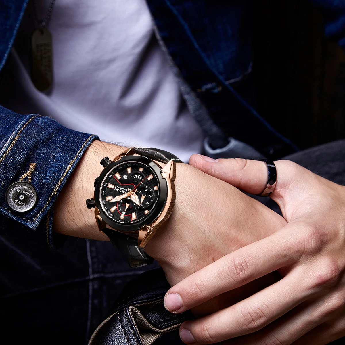 MEGIR Luxury Brand Quartz Watches for Men 47MM Dial Chronograph Stopwatch Waterproof Men's Sport Casual Wristwatch Reloj Hombre