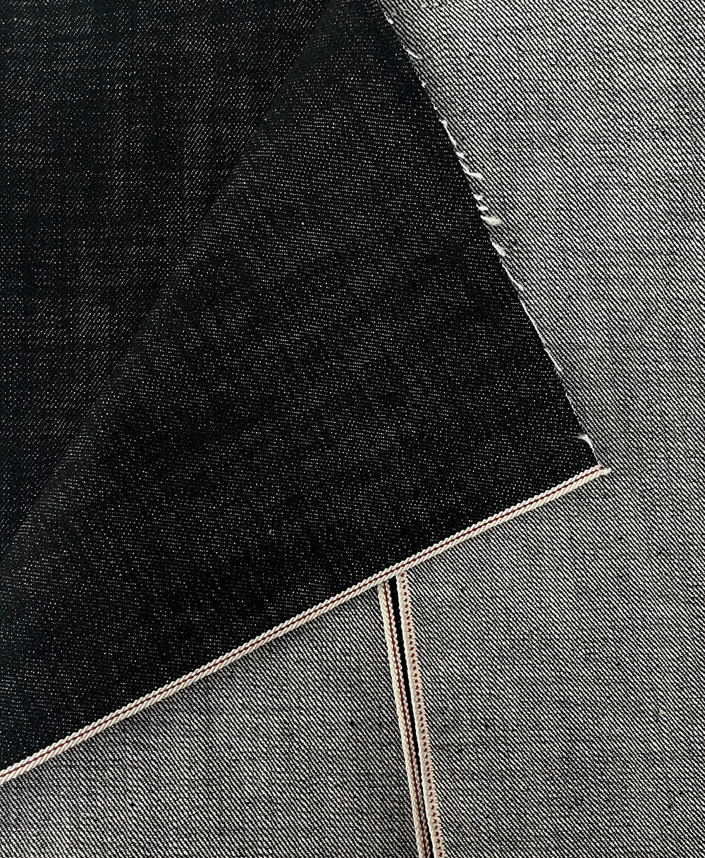 15oz Cotton Black Selvage Jeans Cloth Manufacturers By Yard Premium Selvedge Denim Fabric Raw Material Wholesale W366037k-5