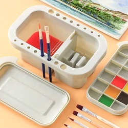 Face Painting Body Art Foldable Brush Bucket, Brush Holder, Color Palette, Brush Storage Box.