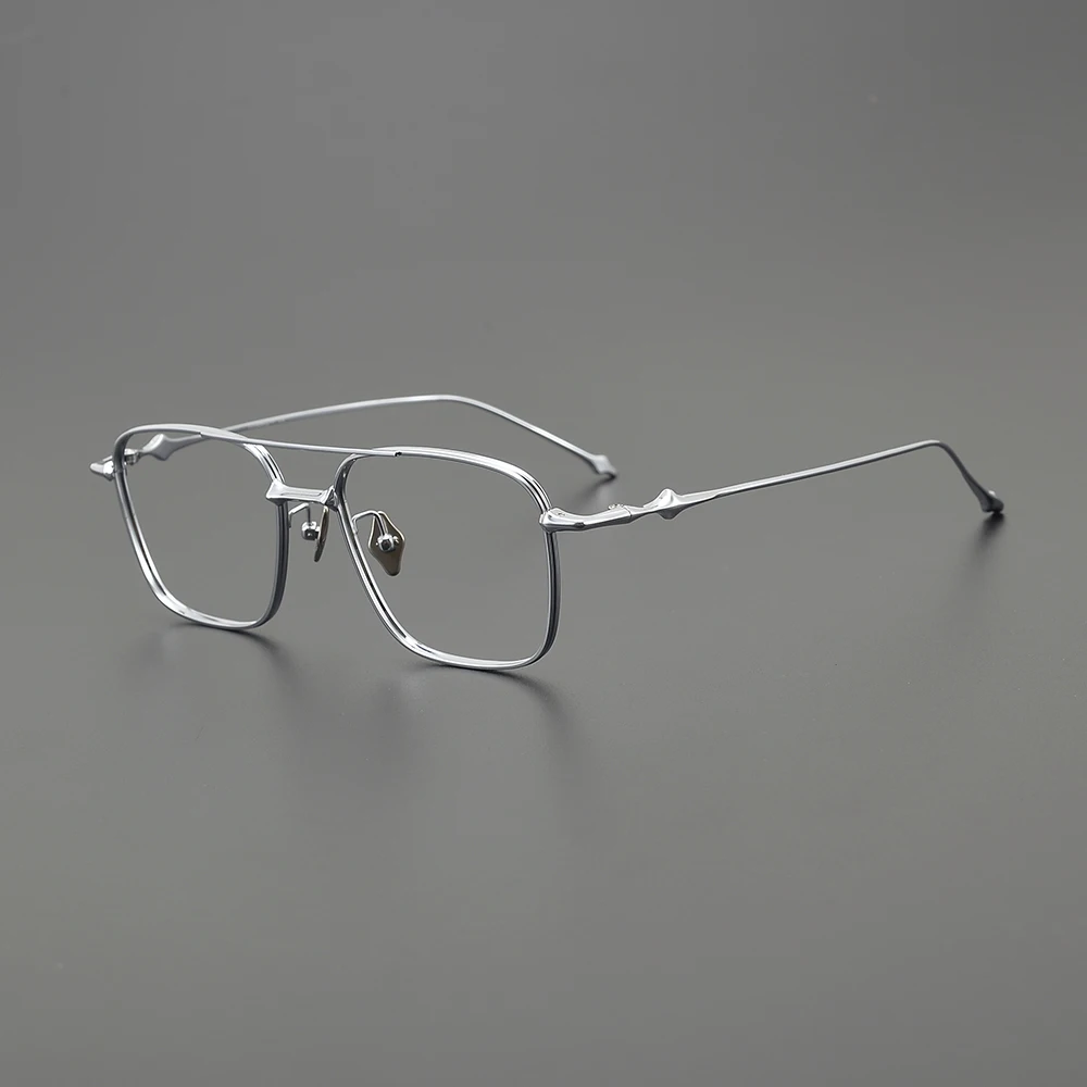 2025 Korea Large Frame Aluminum Frame Titanium Business Anti-Blue Light Reading Glasses Men Ladies Customizable Prescription