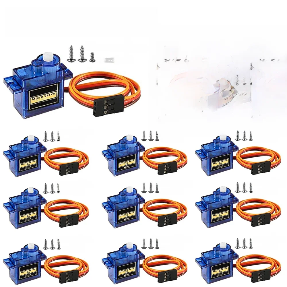 1-10 sztuk SG90 9G mikro cyfrowy serwomotor 180/360 stopni serwomotor z przekładnią stałopłatową do helikoptera Rc zabawka samolot samolot — zdjęcie produktu 7