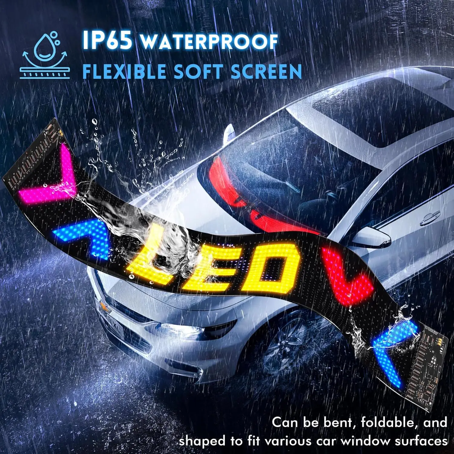 LED سيارة تسجيل بلوتوث App DIY التحكم LED تسجيل مصفوفة بكسل لوحة التمرير مشرق Led عيون لشاحنة لافتة مرنة USB