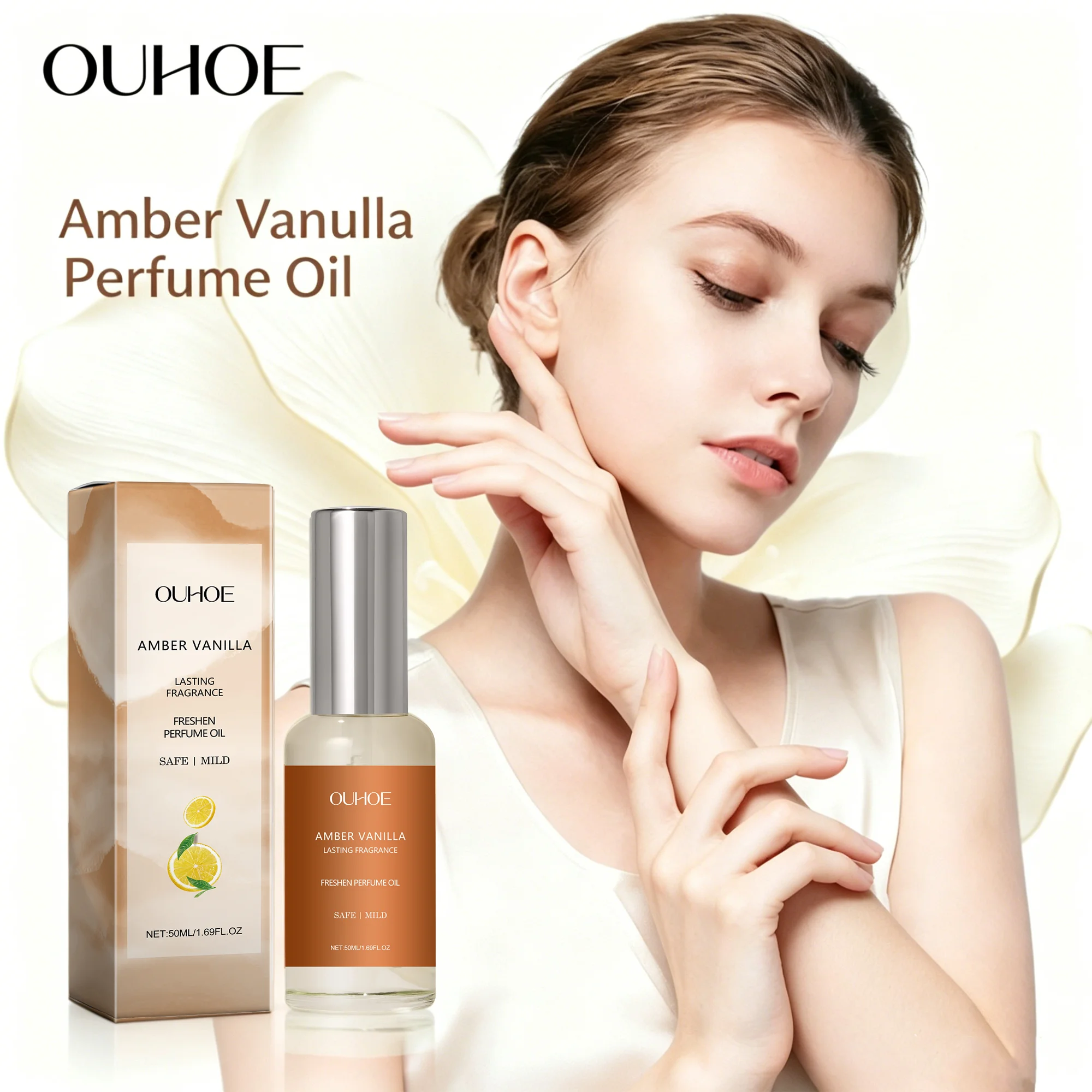 

OUHOE Amber Vanilla Perfume Oil Light Sweet Scent Portable Long Lasting Unisex Aroma For Daily And Outdoor Use