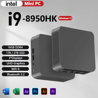Portable MiNi PC Intel Core i9 8950HK Windows 11 Mini Computer 16GB 1TB 2TB SSD Mini PC 1000M Ethernet Gaming PC Desktop Mini PC