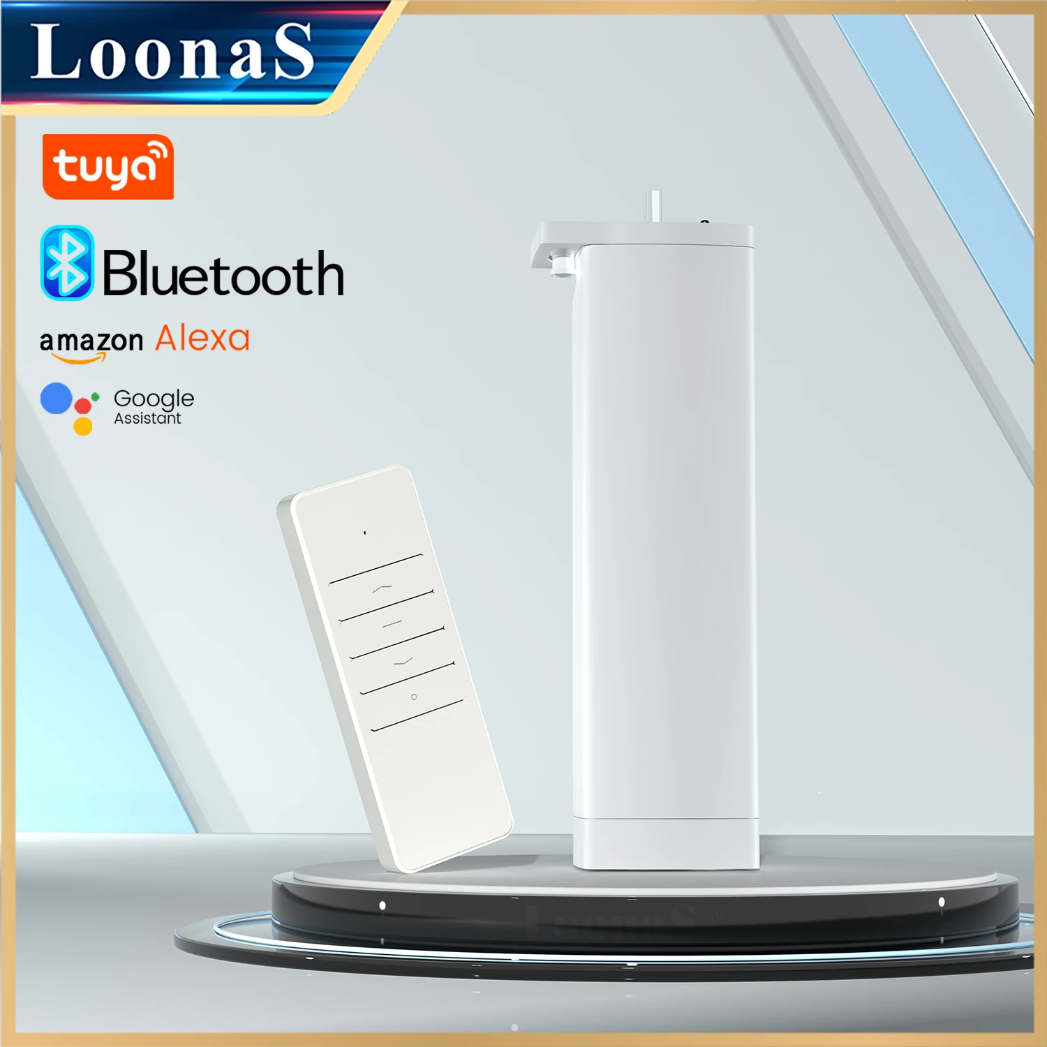 블루투스 메쉬 전기 스마트 커튼 모터, 지능형 지지대 음성 제어, 알렉사 구글 어시스턴트, 3 번째 짧은