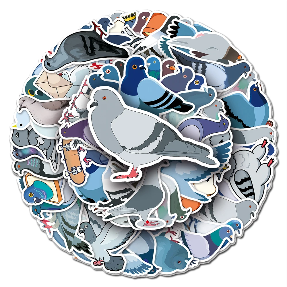 10/30/50PCS Cute Cartoon Pigeon Stickers Graffiti Decals Kids Toy Gift DIY Laptop Wall Phone Suitcase Fridge Car Animals Sticker