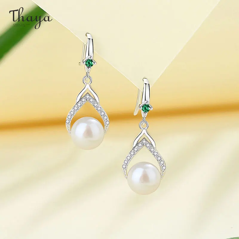 

Thaya New Fashion S925 Silver Women Earrings Luxury Pearls Zircon Earring Dangle for Women Female Party Engagement Jewelry