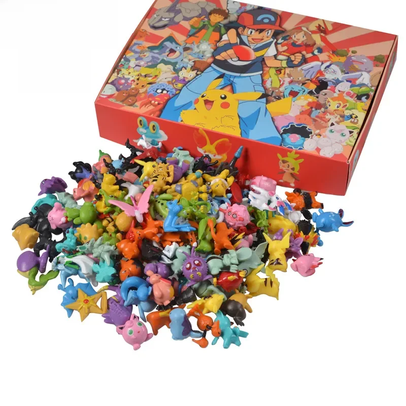 144 styl Pokemon rysunek zabawki Anime Pikachu Model postaci ozdobna dekoracja zbieraj zabawki na prezent na boże narodzenie dla dzieci — zdjęcie 2