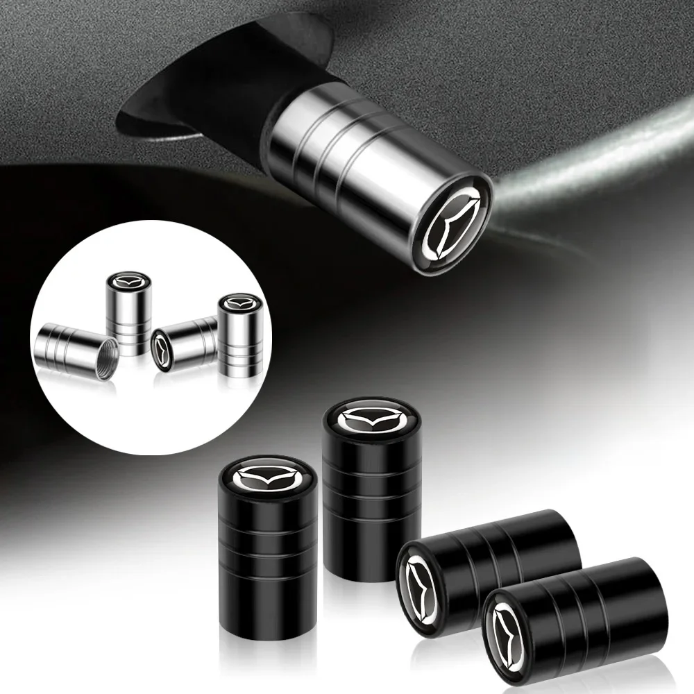Bouchons de tige de Valve de pneu de roue de voiture en métal, 4 pièces, accessoires automobiles pour Mazda 2 3 5 6 Axela Atenza Speed 6 CX-3 CX-4 CX 5 CX-7 MS