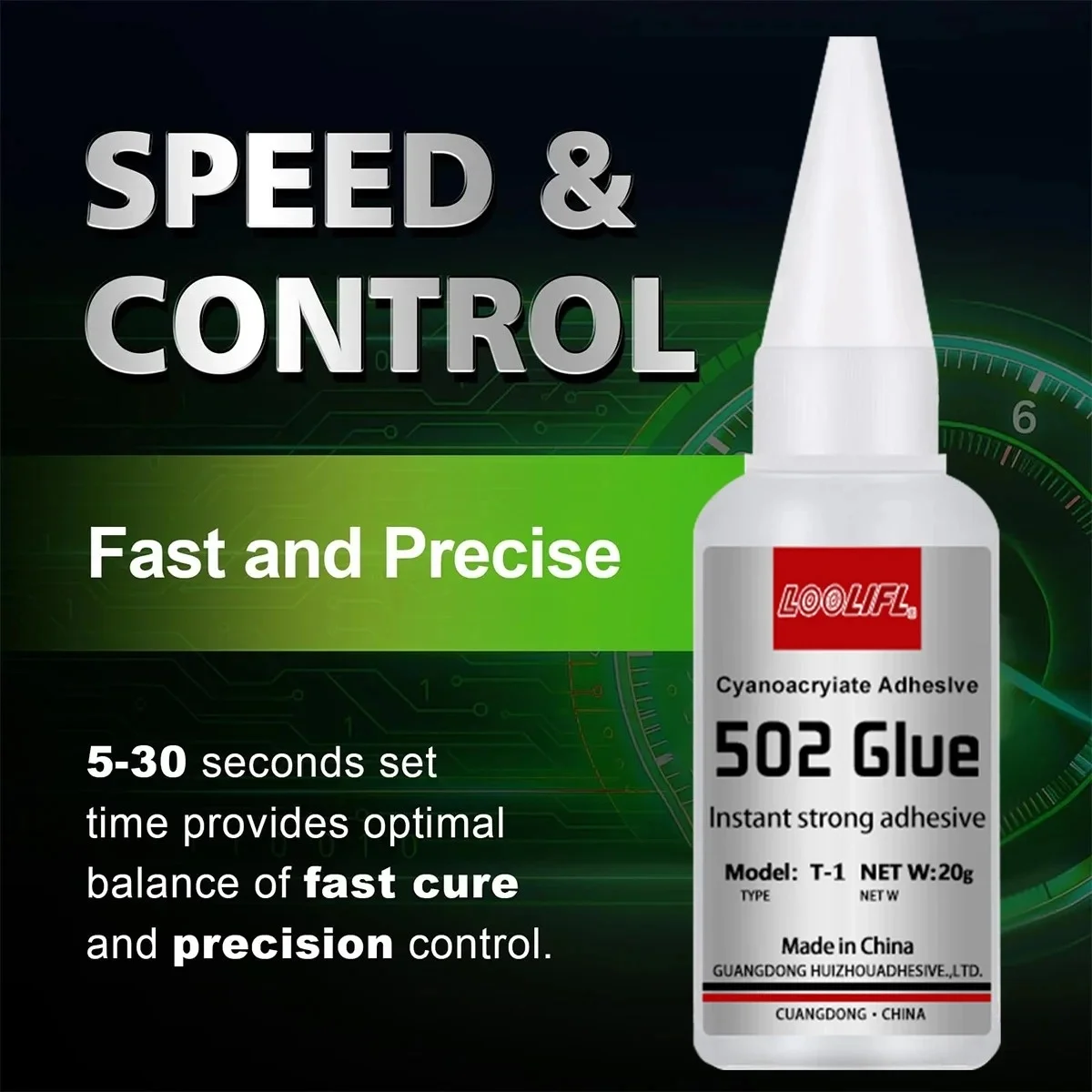 Pegamento Instantáneo Superfuerte 502 de 20 ml, Adhesivo de Cianocrilato de Secado Rápido, Pegamento Transparente para Metal, Plástico, Madera, Cerámica, Vidrio y Zapatos