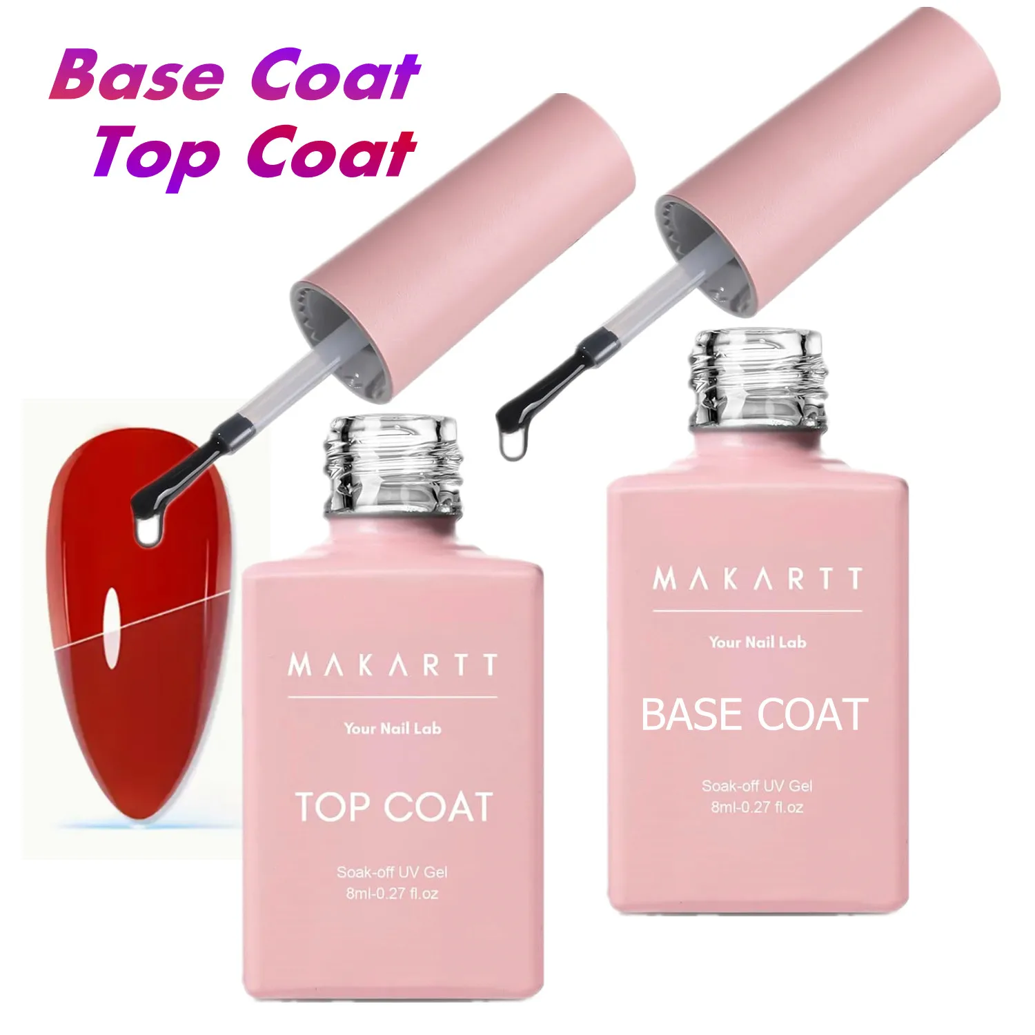 

Набор базового покрытия для ногтей и верхнего покрытия — стойкий блеск и устойчивый к сколам, для всех типов лаков для ногтей, принадлежности для маникюра и дизайна ногтей