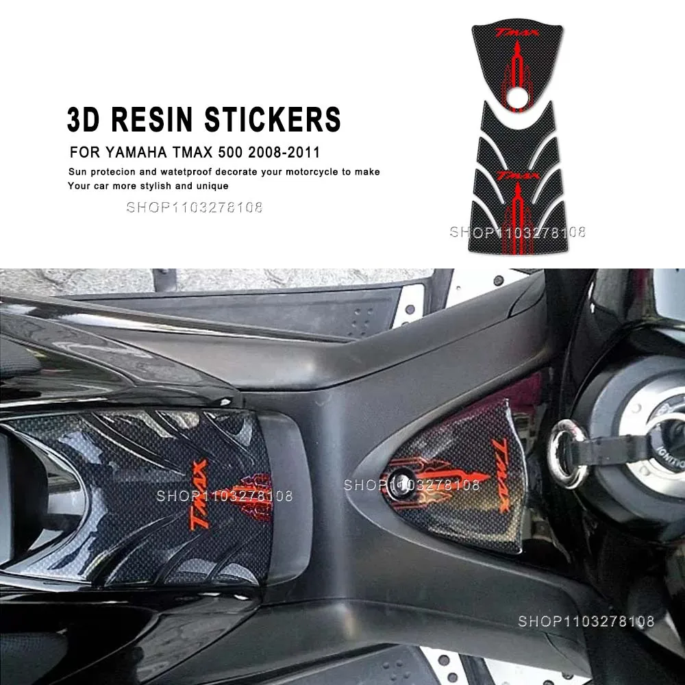 

For YAMAHA Tmax 500 2008-2011 Limited Edition 3D Epoxy Resin Motorcycle Tank Pad Protection Sticker New Decorative Decal