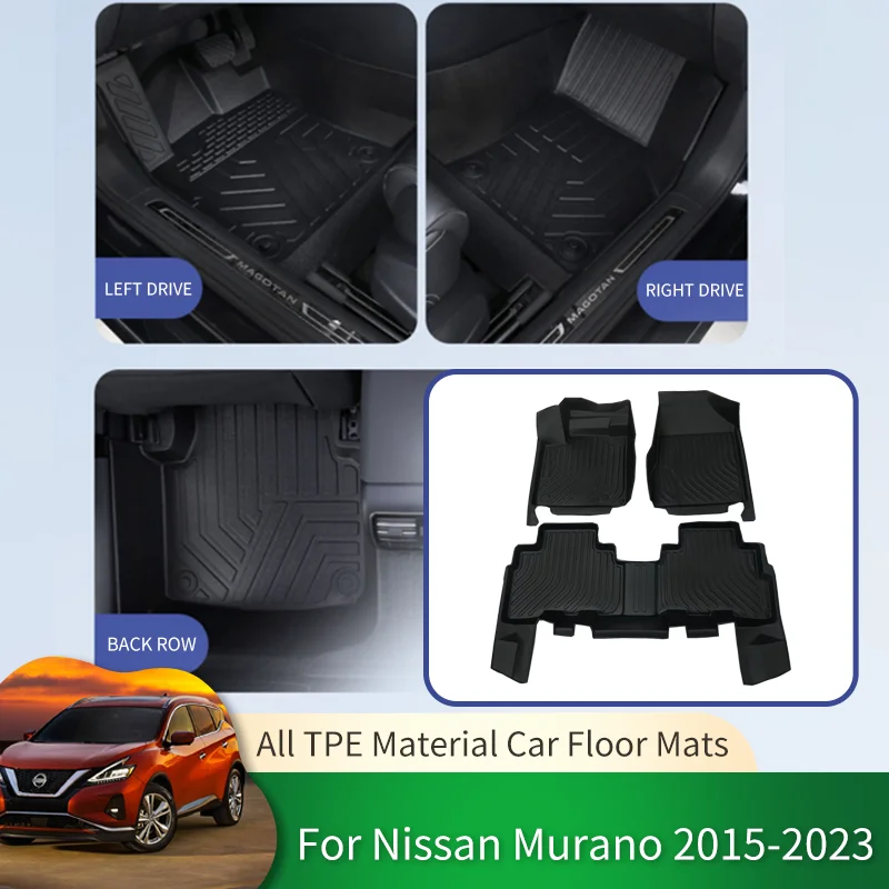 Автомобильные водонепроницаемые нескользящие коврики TPE, защитный коврик с полным объемным звуком, подушечки для ног, ковер для Nissan Murano Z52 P42M 2015 ~ 2023 2022