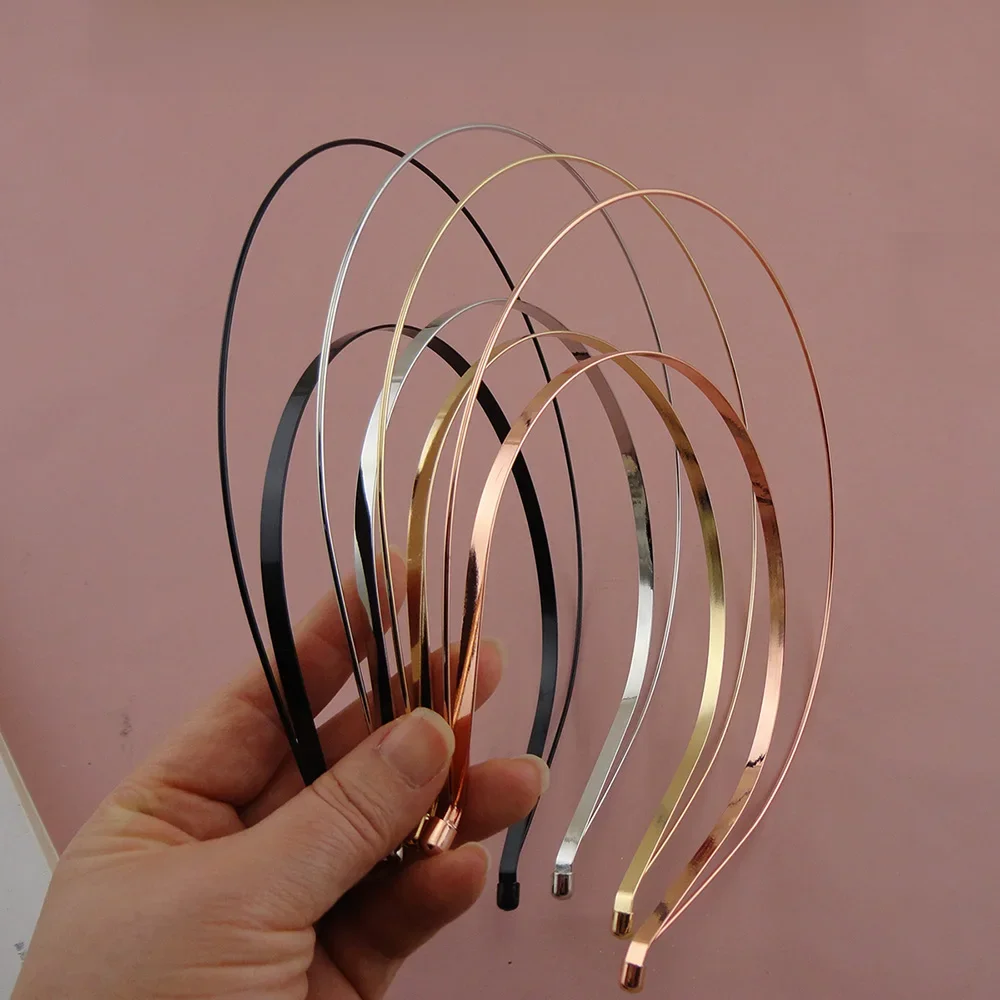 5 SZTUK Czarne/Srebrne/Różowe Złoto Dwuwarstwowe Metalowe Opaski do Włosów z Podwójnymi Drutami, Opaski do Włosów w Stylu Bogini, Tiara, Korona, Obręcze do Włosów DIY — zdjęcie 2