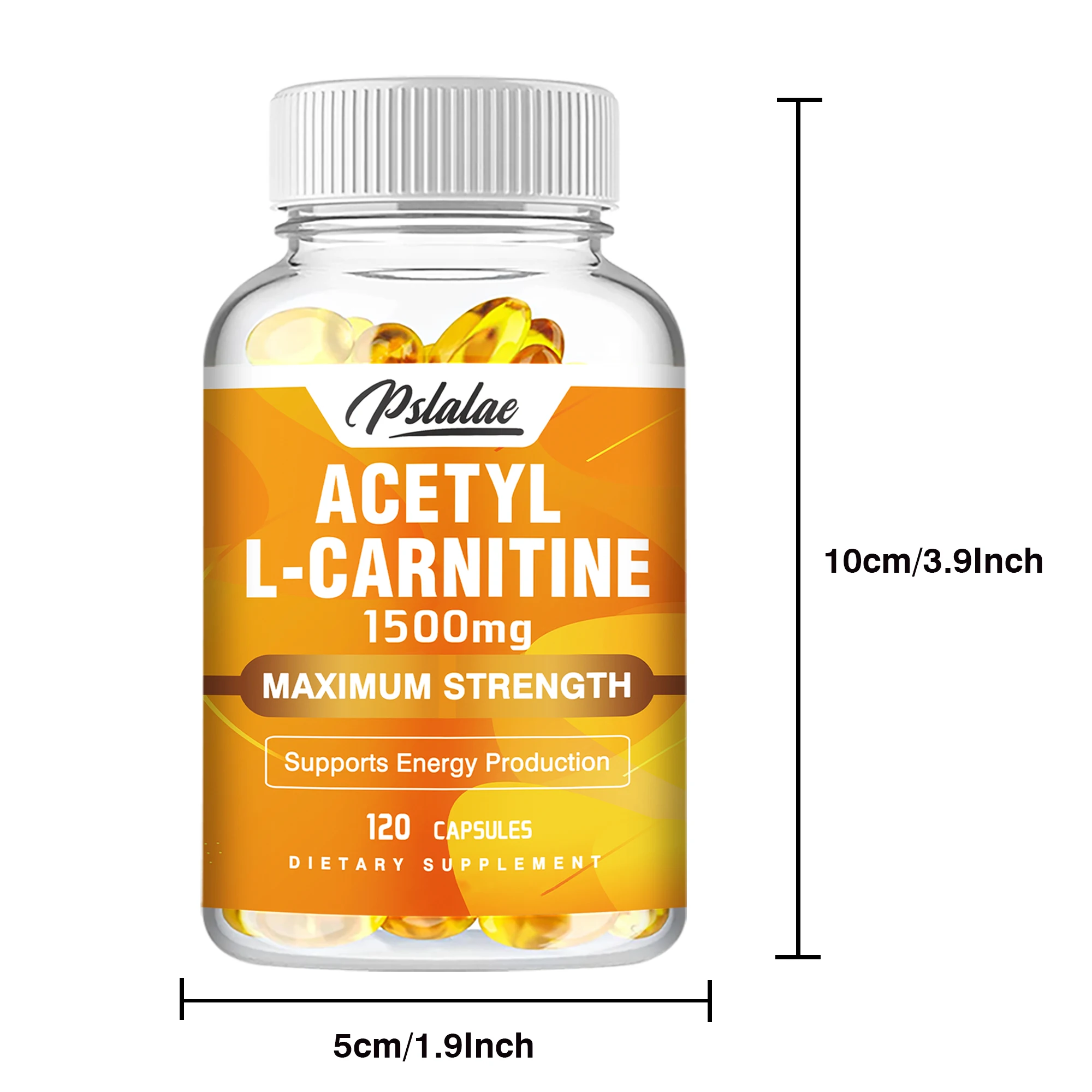 Acetil L-Carnitina Apoia a Produção de Energia Natural, Nutrição Esportiva, Apoia a Memória e o Foco, 120 Cápsulas, 1.500 Mg