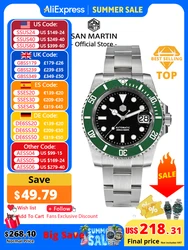 San martin novo 40mm água fantasma mergulhador relógio masculino de luxo negócios nh35 relógio mecânico automático safira à prova dwaterproof água 200m sn0017