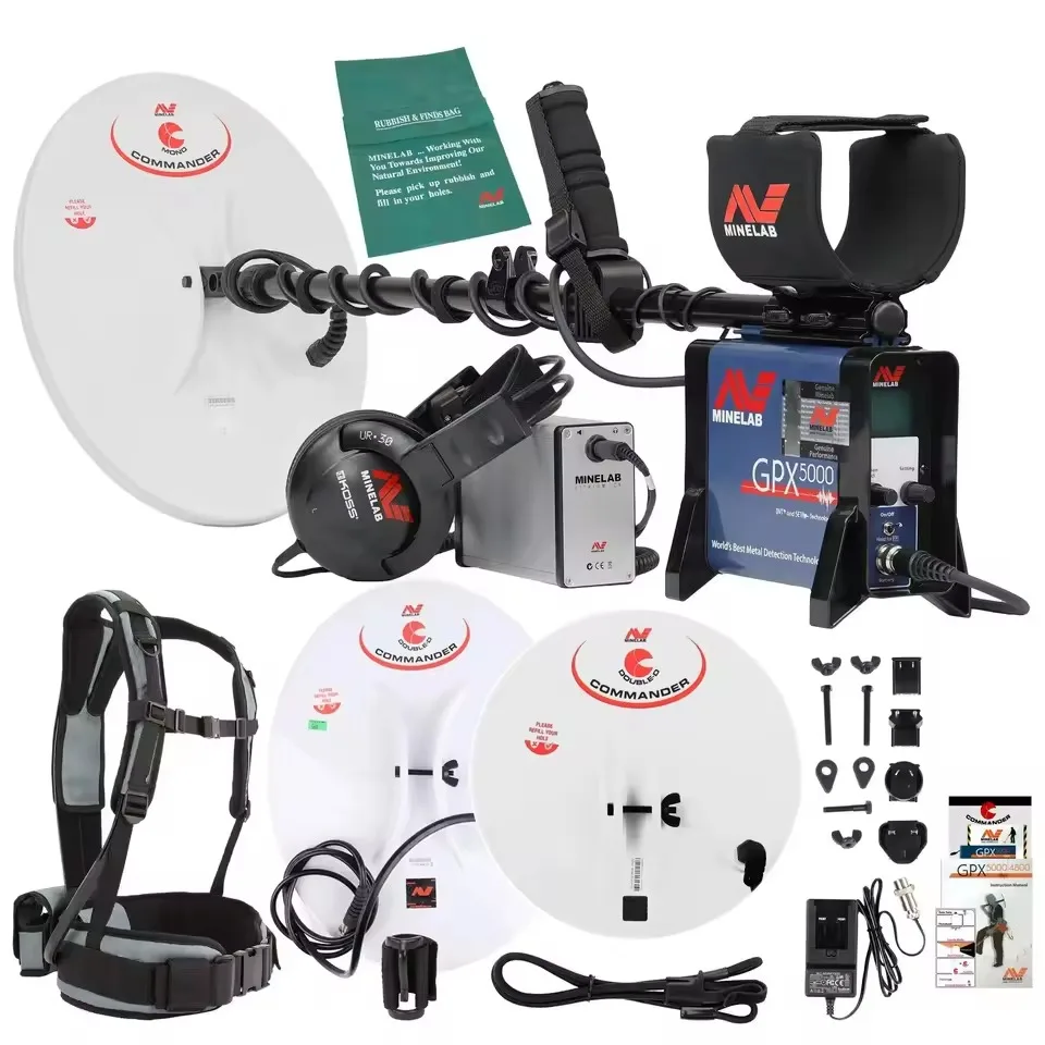 Detector de Metais Minelaab GPZ 7000 Original Novo com Bobina de Busca Super D de 13 Polegadas