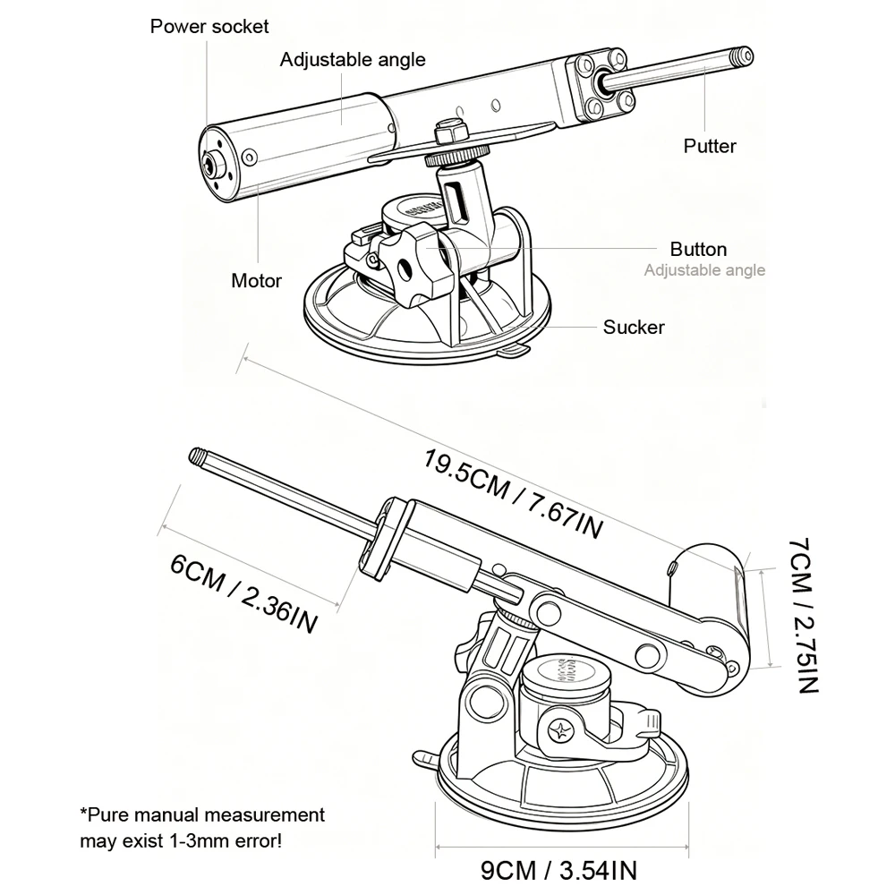 39mm Stroke Mini Telescopic Dildo Sex Machine Set with 60mm Plate Female Masturbation Sexual Kit Reciprocating Linear Actuator - view 5