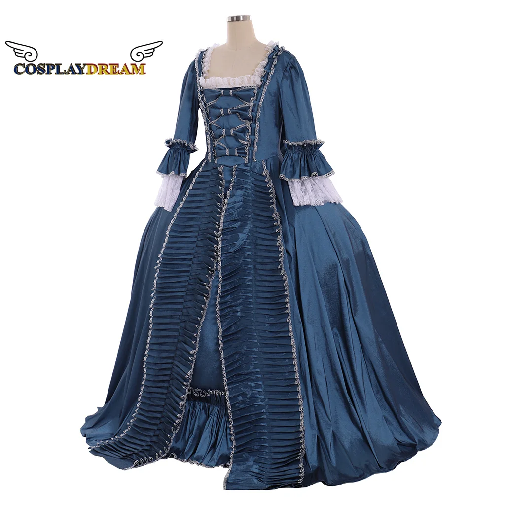 Medieval Marie Antoinette Gown Dress Rococo Fashion Costume Regency Dress  18th Century Ruffle Navy Blue Gown Carnival Costume - AliExpress 200000532
