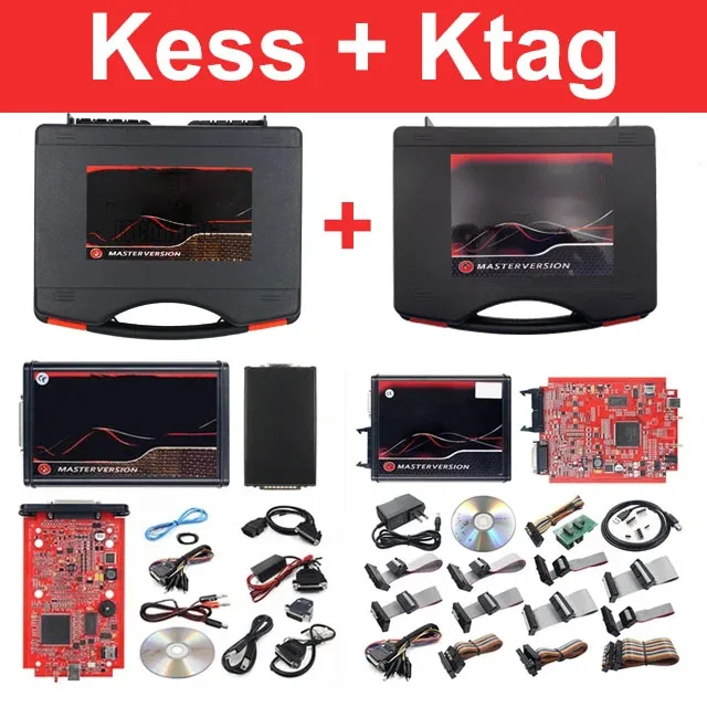 Kess V2 V5.017 Online 2.80 EU Red KTAG 7.020 2.25 OBD2 OBD 2 Auto's Trucks ECU Chip Tuning Kit Onbeperkte Reparatieset met Gereedschapskist