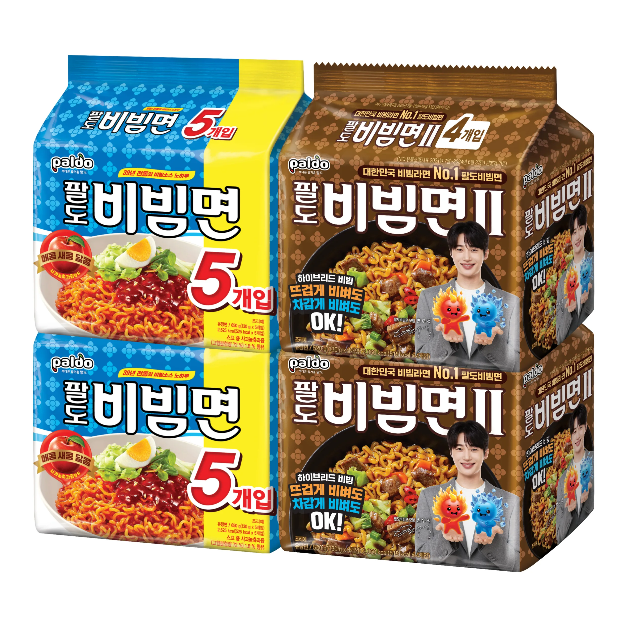 팔도비빔면 650g 2개 + 팔도비빔면2 520g 2개 라면세트
