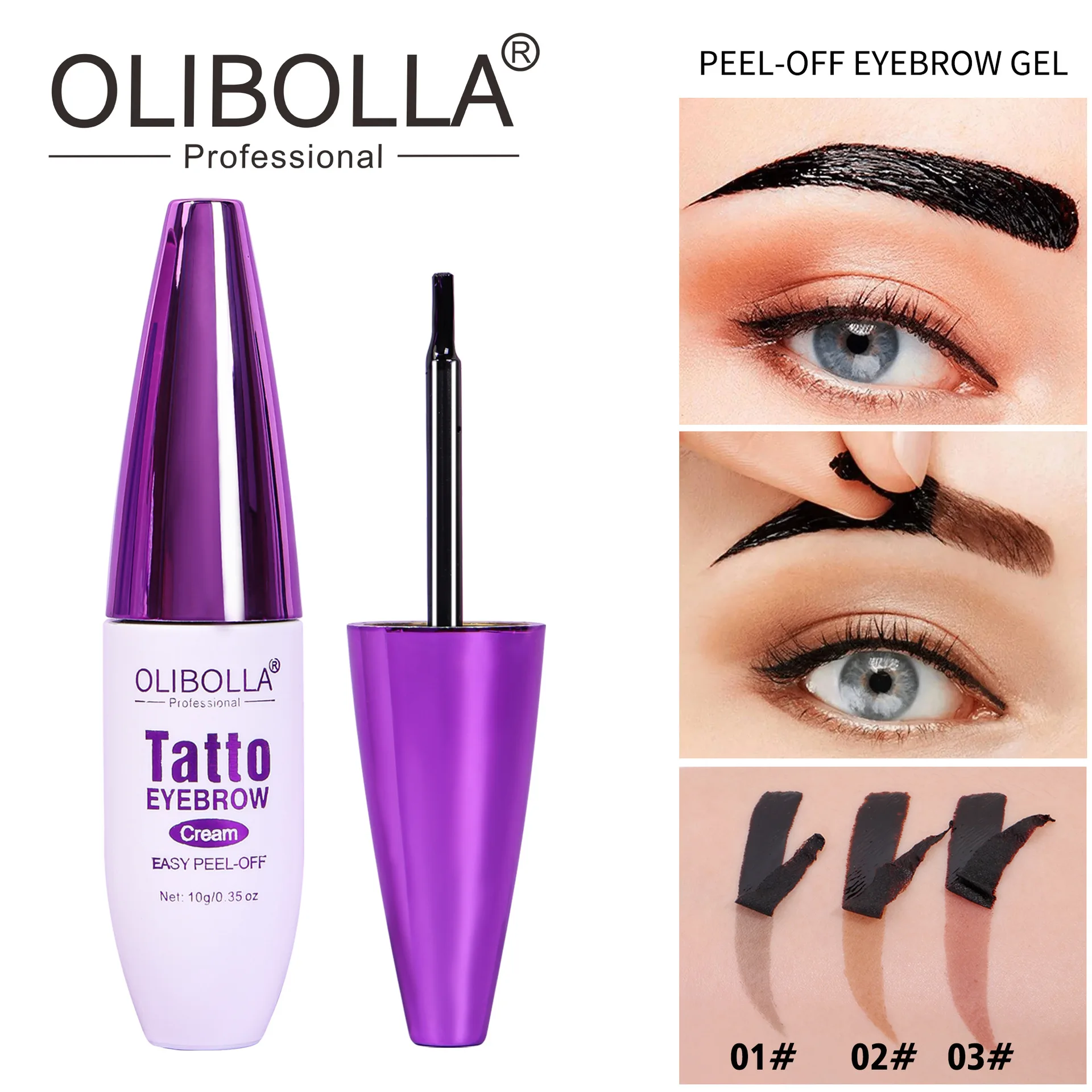 3 أيام الوشم صبغ الحاجب كريم رمادي براون سهل تقشر الحاجب جل دائم مقاومة للعرق مستحضرات التجميل مقاوم للماء دائم 10 جرام